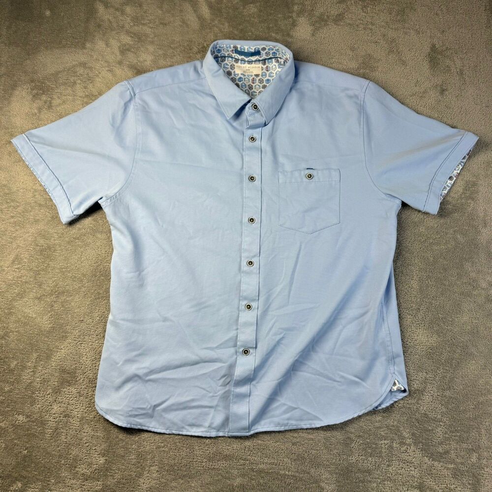 Age of Wisdom Shirt Men's Medium Blue Premium Collection Microsoft Button Up Top